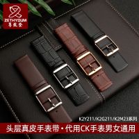 Suitable for CK watch with genuine leather mens and womens pin buckle K2Y211/K2G211/K2M23 series top layer cowhide 20m