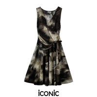 iCONiC SOFT BROWN SWEET DRESS #5288 ชุดเดรส สีน้ำตาล ผ้ายืดเรย่อน ยาว40นิ้ว ฟรีไซส์ S-XL ประดับ คริสตัล  ชุดราตรี ชุดงานแต่ง