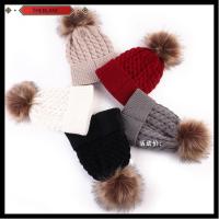 THEBLANC Women Soft Crochet Knitted Hat Winter Warm Cap Pompom Ball Wool Fur Beanie