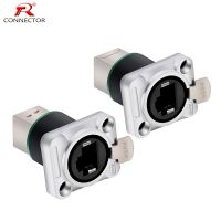 1PC RJ45 Shield Network Connector 8p8c Female Panel Mount Sockets RJ45 Ethernet Connector, Normal&amp;Right Angle styles for options