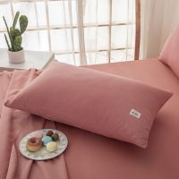 Pillow liner set simple washed cotton pillowcase a pair of summer adult pillowcase home solid color pillowcase pillows cases