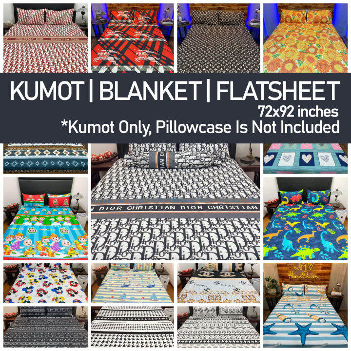 Canadian Cotton Printed Flat Sheet (Kumot, Blanket) 72x92 Inches