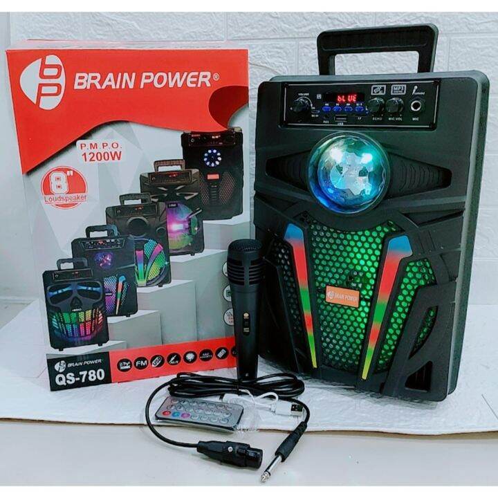 Speaker Bluetooth Portable 8inch Brain Power Kimiso Qs 7807 Super Bass