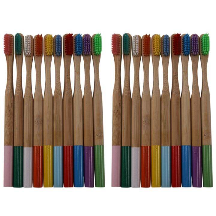 20Pack Bamboo Toothbrush Medium Bristles Biodegradable PlasticFree