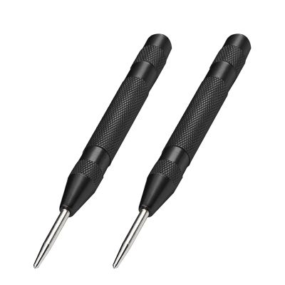 Core For Metal Automatic Core Center Hole Punch Spring Loaded 5 Inch Adjustable Impact Hand Tool for Metal Wood,Black 2 Pcs