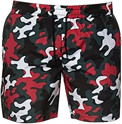 Mens Durable Woven Camouflage Sweat Shorts Breathable Dry-Fit Marathon Sport Shorts Slack Comfort Hiking Shorts