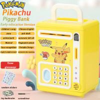 【CW】 2022 New Pokemon Pikachu Carby Cartoon Miniature Piggy Bank with Music Stealing Money Box Action Figure Kids Toy Christmas Gifts
