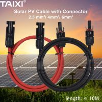 Solar Panel Extension Cable Copper Wire with solar Connector  PV Cable 1m 2m 5m 10m  6/4/2.5 mm2 10/12/14 AWG Wires Leads Adapters