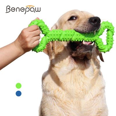 Benepaw Safe Big Tooth Cleaning Pet Toys For Medium Large Dogs Durable Interactive Dog Chew Toys Bone with Convex Design Toys