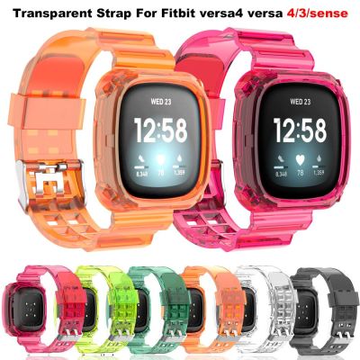 For Fitbit Versa 4/Versa 3 Transparent Watchband For Sense2 Sense 2 Smart Watch Replacment Watchband Sport Bracelet Wristband Cases Cases