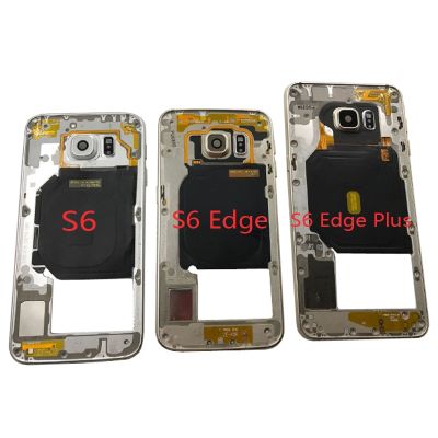 กรอบโลหะสำหรับ G925 G920 Samsung Galaxy S6 Edge Plus G928ตัวถังกรอบโทรศัพท์เลนส์กล้องถ่ายรูปมีกรอบตรงกลาง