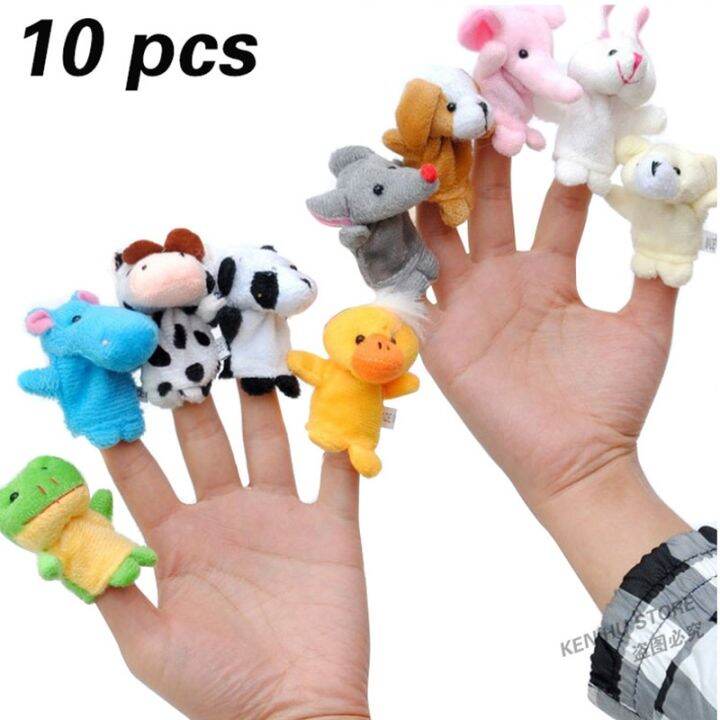 10ชิ้นของเล่นเด็กอ่อนนุ่มน่ารักผ้า-boneka-jari-tangan-มือจับของพ่อแม่-เกมเด็กตุ๊กตานุ่มนิ่มสำหรับทารกแรกเกิด