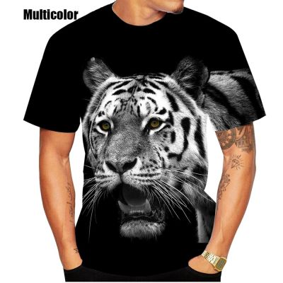 เสื้อยืดพิมพ์ลาย3d สำหรับผู้ชาย/แฟชั่นสำหรับผู้หญิงเสื้อยืดแขนสั้นลายเสือสัตว์ฤดูร้อน