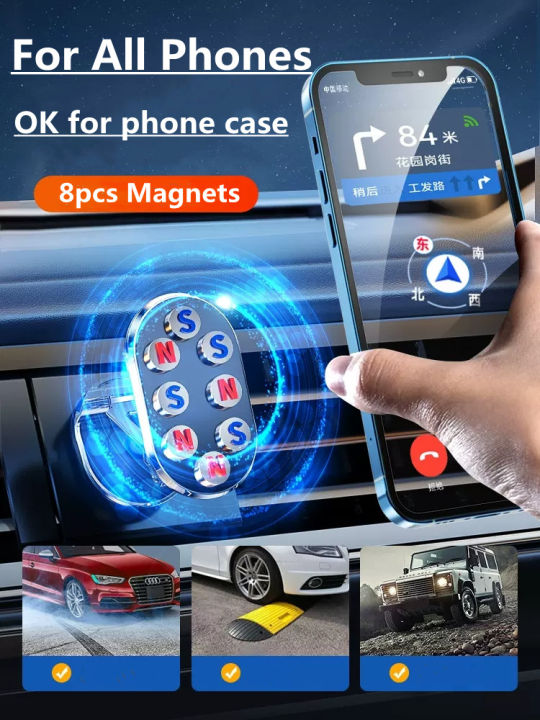 1080หมุนได้เจ้าของรถศัพท์แม่เหล็กแม่เหล็กมาร์ทโฟนสนับสนุน-gps-พับยึดศัพท์ในรถสำหรับ-ซัมซุง-xiaomi