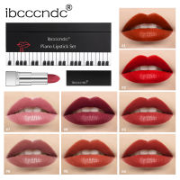 IBCCCNDC ชุดลิปสติกเปียโนชุ่มชื้นผิวด้านกำมะหยี่มีสีคงทนลิปสติกเครื่องแต่งหน้ากันน้ำ8ชิ้น/เซ็ตของขวัญให้เพื่อนสวยงาม