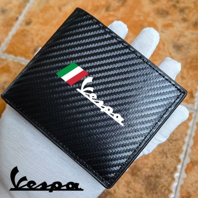 ஐ◈ for vespa sprint gts 300 primavera 946 sei giorni Motorcycle carbon fiber leather wallet Card package Motorcycle Accessories