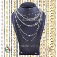 18K-N13 สร้อยคอทองขาวแท้ ITALY 750 White gold รุ่น บ๊อกเชน AT Box Chain AT W100