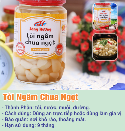 2 hũ tỏi ngâm chua ngọt sông hương foods hũ 370g - nấu bún bò , chấm xoài - ảnh sản phẩm 5