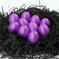 FUN(Ready stock) 10 pieces Simulation Easter Eggs Wooden Fake Eggs 2.3 inch Solid Eggs