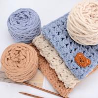 Hot sell 100g/ball Chenille Knitting Yarn Soft Ice Strip Line Cotton Yarn Scarf Hat Cushion Doll Slippers Yarn Crochet DIY Hand Wool Yarn