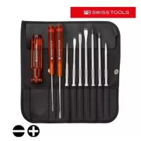 PB Swiss Tools   PB215L-25  ไขควงชุดพร้อมซองหนัง 10 ตัวชุด รุ่น 215L เหมาะสำหรับช่างมืออาชีพ Swiss Made