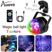 Auoyo Mini LED Lighting Disco Ball Party Lights Ripple Light Sound Activated DJ Lights For Parties 7 Colors Strobe Light For Home Stage Wedding Bar Birthday Gift