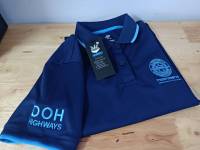 เสื้อโปโลปักกรมทางหลวง แขนDOH  Poliganผ้าcool