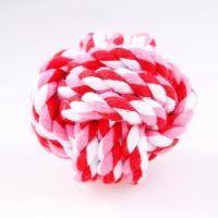 【A Smart and Cute】ของเล่นสำหรับสัตว์เลี้ยง Chew Teething Cotton Rope Knot Ball Toys For Dog Tooth Clean Bite-Resistant Puppy Training InteractiveToy