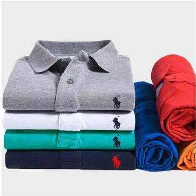 เสื้อยืดปักลายสำหรับผู้ชายเสื้อโปโลแบบนักธุรกิจฤดูร้อน2023เสื้อโปโลคอปกแบรนด์ทันสมัยเกาหลี