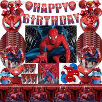 Red Spiderman Party Supplies Cup Plates Napkins Tablecloth Superhero Party Decoration For Boys Birthday Baby Shower Party Decor