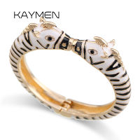 New Arrived Womens Gold Plated Cuff Bangle Statement elet Animal Style with Enamel Colorful Horse celet Double Colors