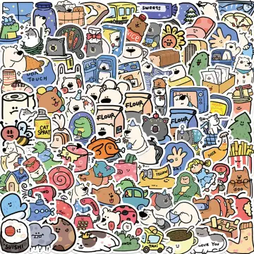 50pcs Cute Cartoon Bear Stickers For Kids Laptop , Lovely Aesthetic Korean  Bear Stickers Waterproof Vinyl Stickers For Water Bottle Scrapbooking Lugga