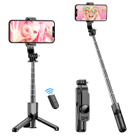 ขาตั้งกล้อง Selfie Stick แบบพกพาพร้อมรีโมทไร้สาย,ที่วางศัพท์ Selfie Stick แบบยืดได้3 In 1สำหรับ Android Smartphone