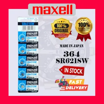 364 MAXELL WATCH BATTERIES SR621SW (10 piece) SR621 SW364 New Authorized  Seller