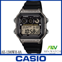 นาฬิกา รุ่น Casio นาฬิกาข้อมือผู้ชาย สายเรซิ่น สีดำ รุ่น AE-1300WH-8A ( Grey/Black )นาฬิกาข้อมือ