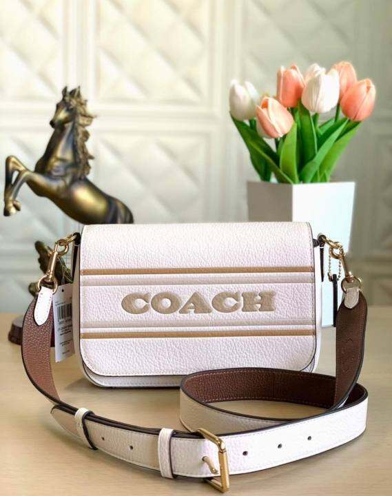 Coach CH247 Logan Messenger Bag in Chalk Refined Pebble Leather