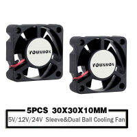 5 Pieces DC 24V 12V 5V 3cm 30x30x10mm 2Pin Ball Bearing Portable Cooling Fan Dupont 2.54 2.0 30mm x 10mm Cooler 3010