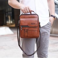 {Men S Purse} กระเป๋าเอกสารแนวเรโทรลำลองสำหรับผู้ชายกระเป๋าสะพายไหล่กระเป๋าสะพายหลังหนังแท้สีน้ำตาลสีดำ