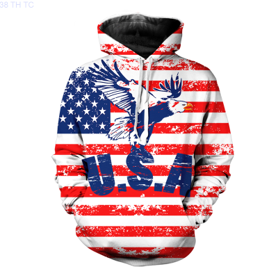 New 3d Printing Flag of the United States National Emblem Free Statue Mens Casual Street Fashion Womens Hoodie Mens Sweater popular