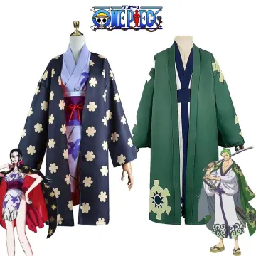 Adult Monkey D Luffy Kimono Cosplay Costume Robe Cloak Cape Wano