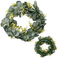 Eucalyptus Wreath Farmhouse Decor, Green Wreath Front Door Farmhouse Artificial Wreath Spring Summer Greenery Wreath