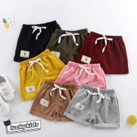 Summer Baby Boys Girls Solid Color Cotton Shorts Kids Casual Beach Shorts 1-5Y