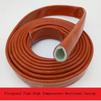 Red Fireproof Pipe Diameter 4-40mm High Temperature Resistant Casing Thickened Silicone Rubber High Voltage Cable Protective Sleeve-1Meter