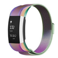 สายรัดข้อมือนาฬิกาสายรัดข้อมือนาฬิกาโลหะสแตนเลสสตีลสำหรับ Fitbit Charge 2