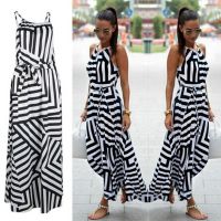 COD DSFGRDGHHHHH 【Women Dress】Summer Maxi Long Dress New Fashion Women Sexy Boho Striped Sleeveless Beach Style Strap Sundress Vestidos For Female Bigsweety