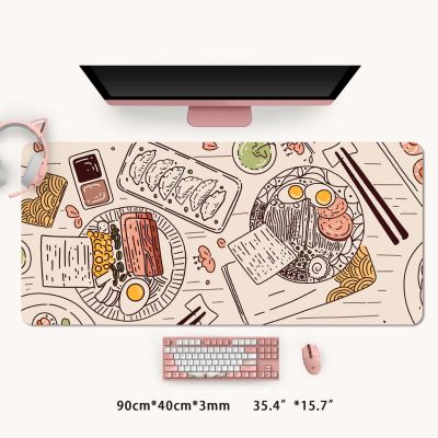 Extra Large Kawaii Japan Ramen GBA Gaming Mouse Pad Cute Aesthetic Food XXL Desk Mat Water Proof Nonslip Laptop Desk Accessories