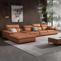 Bunise โซฟารับแขก ห้องนั่งเล่น Luxury sofa ตัว l USB Charging Leather Sofa 400 x 172 x 90 ซม BU14