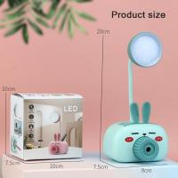 Cartoon Mini Table Lamp With Pencil Sharpener Pen Holder USB Charger LED Light Child Student Eye Protection Lamp