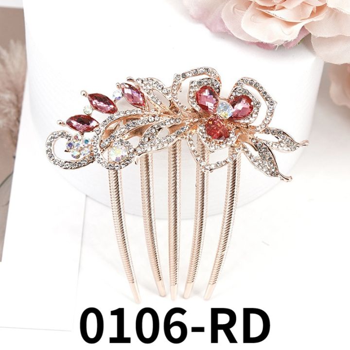 new-korean-fashion-adult-hair-accessories-exquisite-colorful-rhinestone-flower-headdress