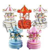 【hot sale】 ◕ B32 NEW Horse Carousel Music Box Toy Musical Gifts Beautiful Vintage Round Carousel